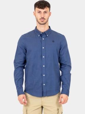 camasa cu maneci lungi pt. barbati Timberland TFO Cotton/Linen Long Sleeve Shirt albastru inchis 1