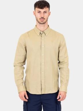 camasa cu maneci lungi pt. barbati Timberland TFO Cotton/Linen Long Sleeve Shirt oliv 1