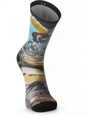 U'S Bike Zero Cushion Wolf Print Crew Socks