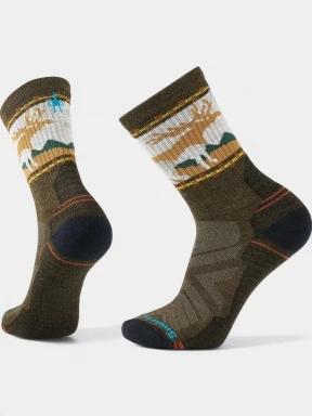 ciorapi pentru drumetii Smartwool Hike Light Cushion Mountain Moose Crew Socks oliv 1
