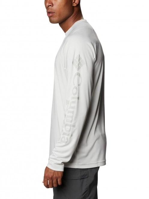 tricou cu maneci lungi, pentru sport pt. barbati Columbia Terminal Tackle Heather LS Shirt albastru deschis 3