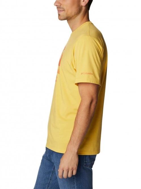 tricou pentru sport, cu maneci scurte pt. barbati Columbia Men'S Sun Trek Short Sleeve Graphic Tee galben 3