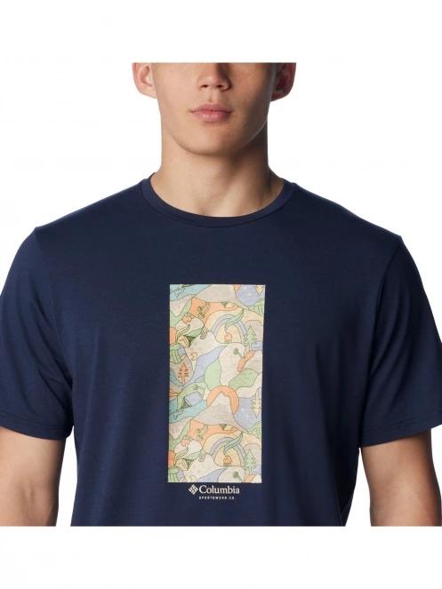 tricou pentru sport, cu maneci scurte pt. barbati Columbia Men's Sun Trek Short Sleeve Graphic Tee albastru 6