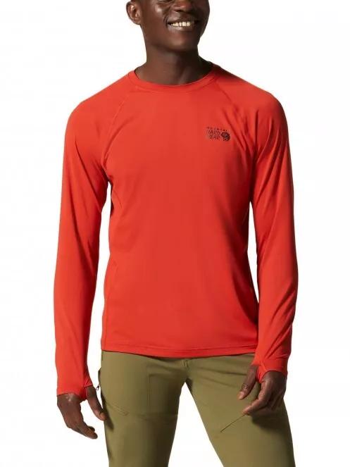 tricou cu maneci lungi, pentru sport pt. barbati Mountain Hardwear Crater Lake Long Sleeve Crew rosu 2