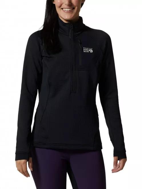 pulover polar pt. femei Mountain Hardwear Polartec Power Grid Half Zip Jacket negru 2