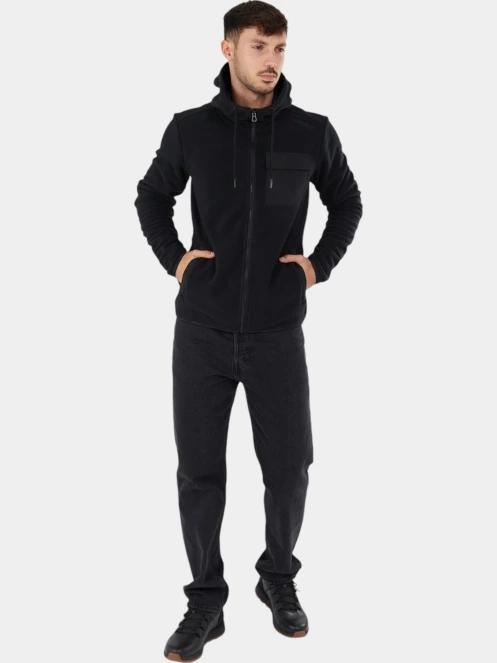 pulover polar pt. barbati Fundango Nestor Fleece Jacket negru 4