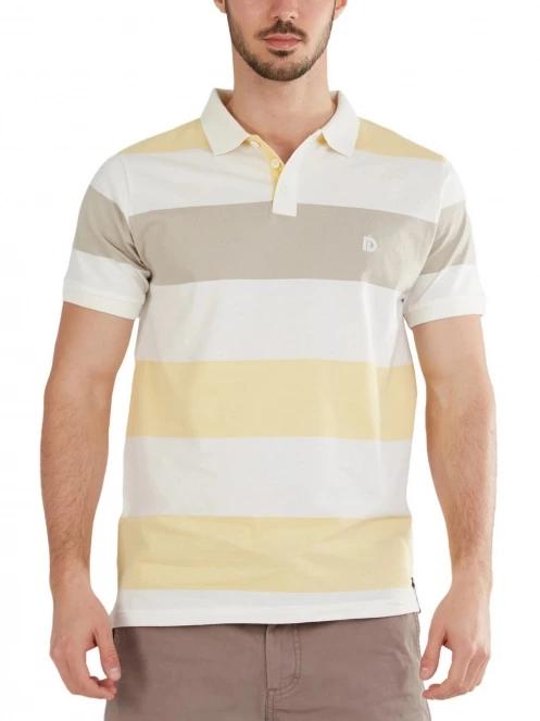 tricou cu guler pt. barbati Fundango Incognito Stripe Poloshirt galben 2