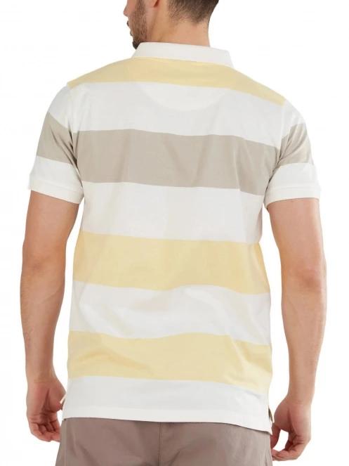 tricou cu guler pt. barbati Fundango Incognito Stripe Poloshirt galben 3