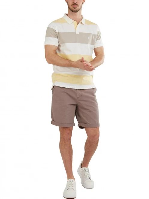 tricou cu guler pt. barbati Fundango Incognito Stripe Poloshirt galben 4