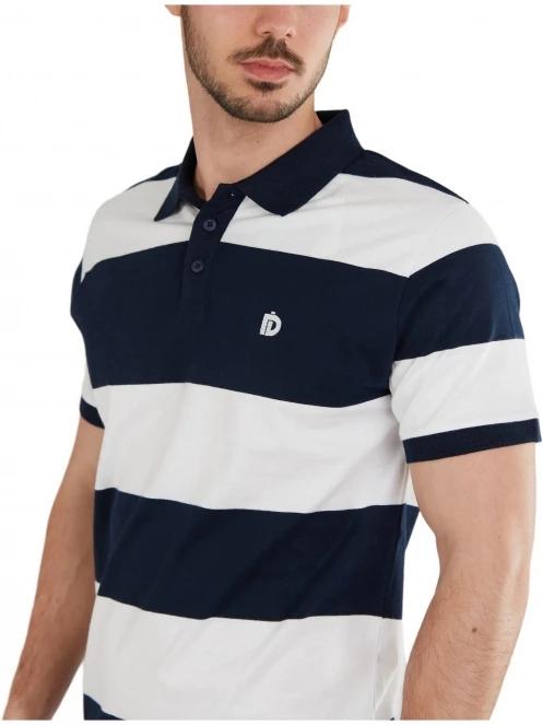 tricou cu guler pt. barbati Fundango Incognito Stripe Poloshirt albastru inchis 5