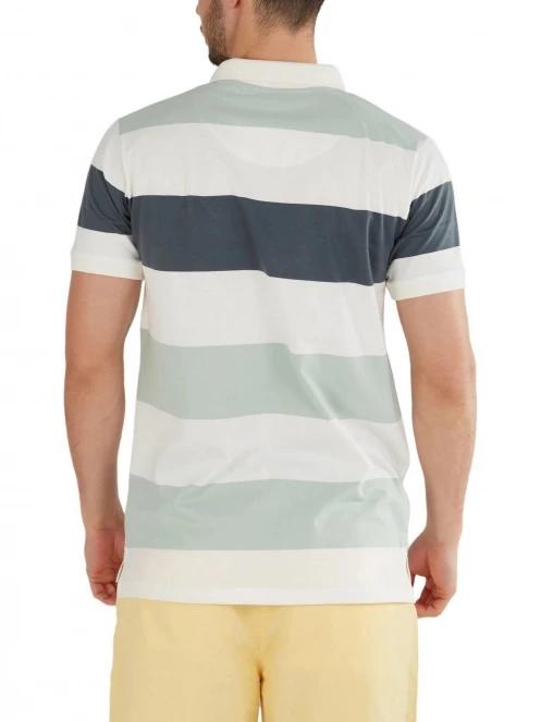 tricou cu guler pt. barbati Fundango Incognito Stripe Poloshirt albastru deschis 3