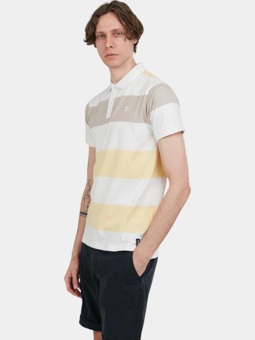 tricou cu guler pt. barbati Fundango Incognito Stripe Poloshirt galben 5