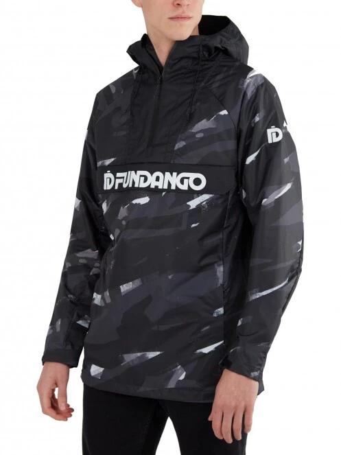haine de ploaie pt. barbati Fundango Salmo Logo Anorak negru 2