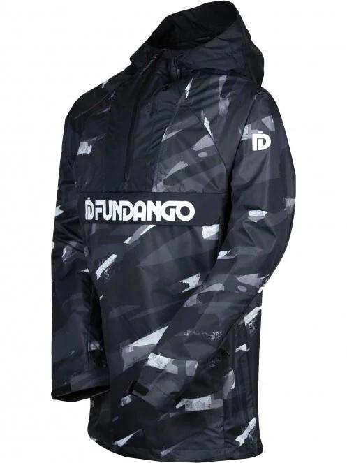 haine de ploaie pt. barbati Fundango Salmo Logo Anorak negru 9