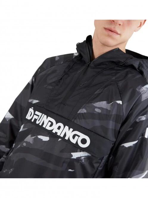 haine de ploaie pt. barbati Fundango Salmo Logo Anorak negru 5