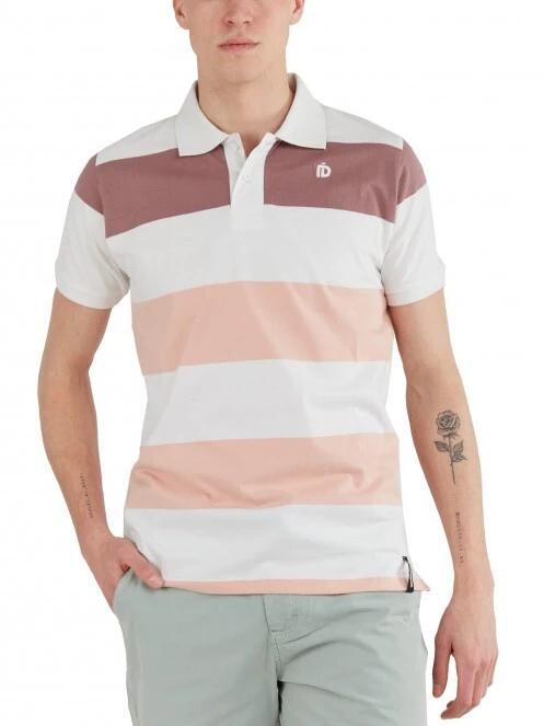 tricou cu guler pt. barbati Fundango Incognito Stripe Poloshirt alb 2