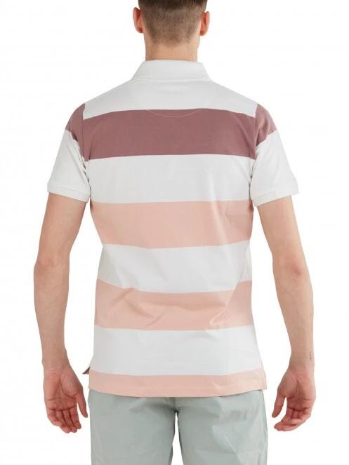 tricou cu guler pt. barbati Fundango Incognito Stripe Poloshirt alb 3