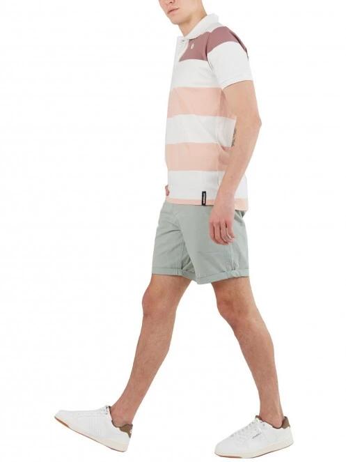 tricou cu guler pt. barbati Fundango Incognito Stripe Poloshirt alb 4