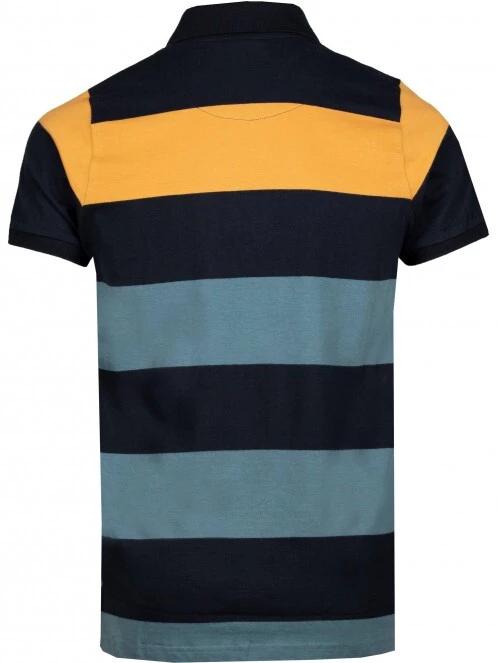 tricou cu guler pt. barbati Fundango Incognito Stripe Poloshirt albastru inchis 8
