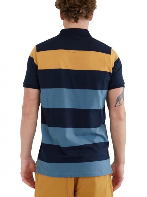 tricou cu guler pt. barbati Fundango Incognito Stripe Poloshirt albastru inchis 3