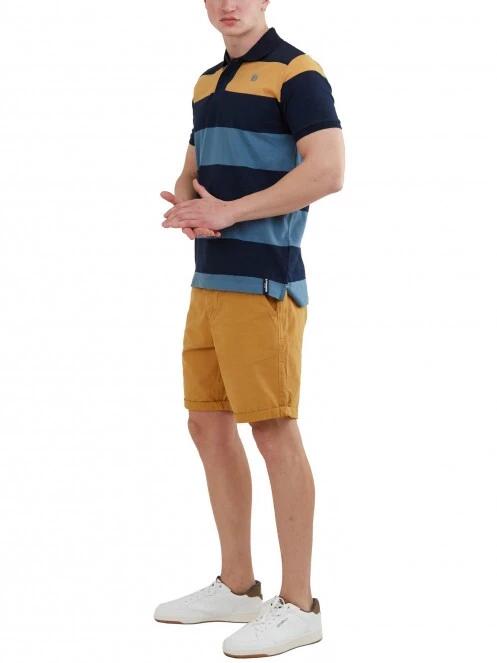tricou cu guler pt. barbati Fundango Incognito Stripe Poloshirt albastru inchis 4
