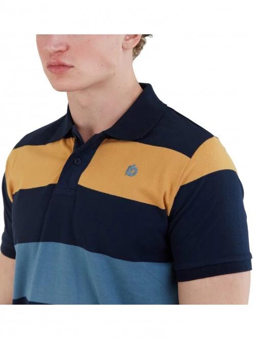tricou cu guler pt. barbati Fundango Incognito Stripe Poloshirt albastru inchis 5