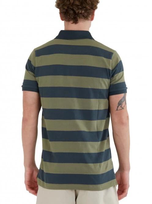 tricou cu guler pt. barbati Fundango Incognito Stripe Poloshirt oliv 3
