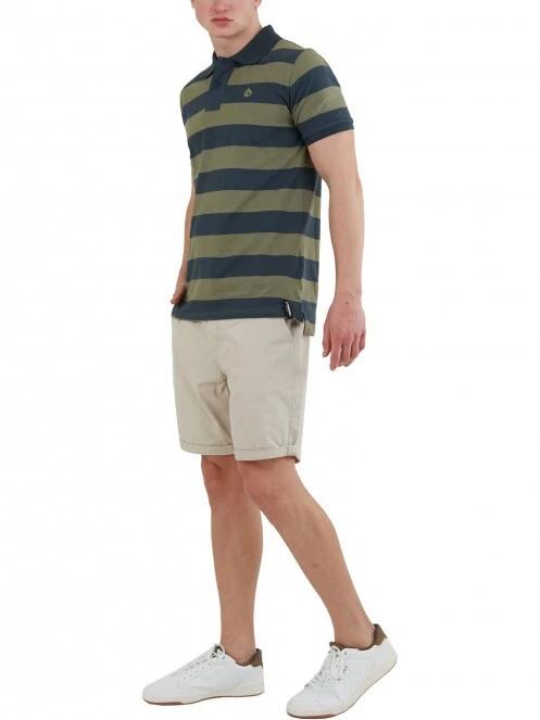 tricou cu guler pt. barbati Fundango Incognito Stripe Poloshirt oliv 4