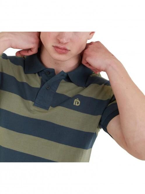 tricou cu guler pt. barbati Fundango Incognito Stripe Poloshirt oliv 5