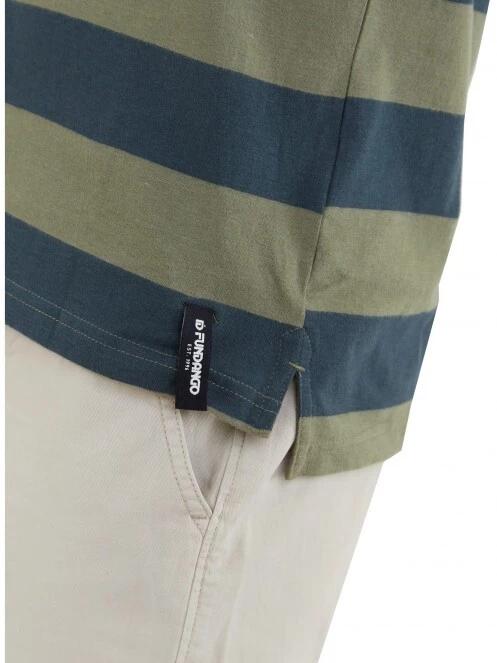 tricou cu guler pt. barbati Fundango Incognito Stripe Poloshirt oliv 6