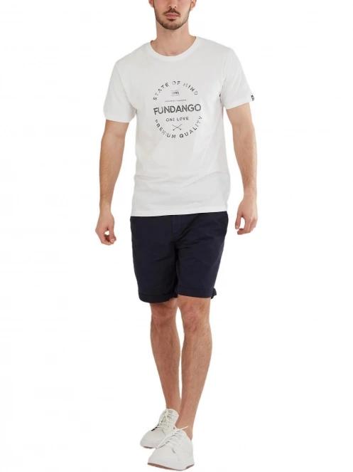 tricou cu maneci scurte pt. barbati Fundango Basic-T Logo 04 alb 4