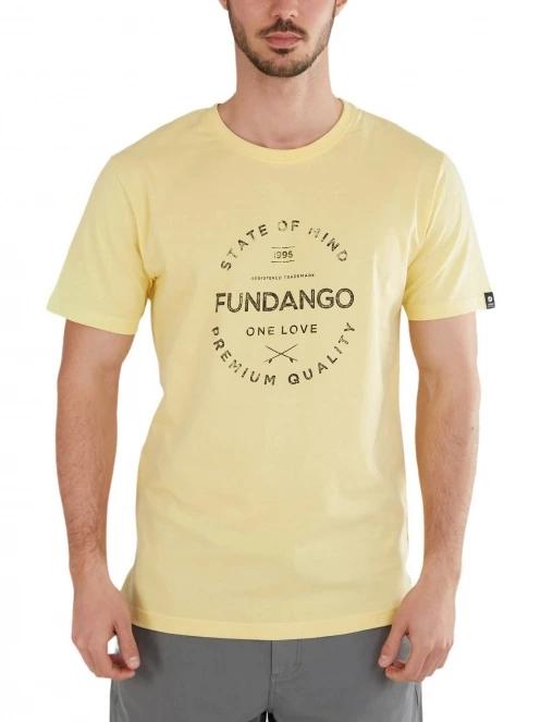 tricou cu maneci scurte pt. barbati Fundango Basic-T Logo 04 galben 2