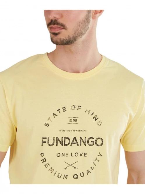 tricou cu maneci scurte pt. barbati Fundango Basic-T Logo 04 galben 5