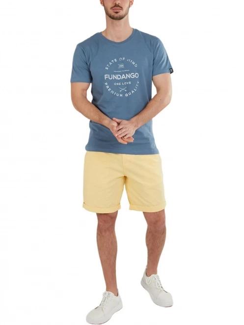 tricou cu maneci scurte pt. barbati Fundango Basic-T Logo 04 albastru 4