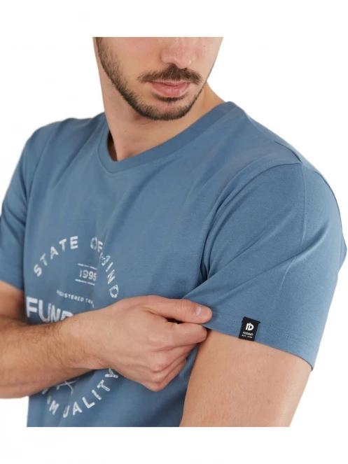 tricou cu maneci scurte pt. barbati Fundango Basic-T Logo 04 albastru 5