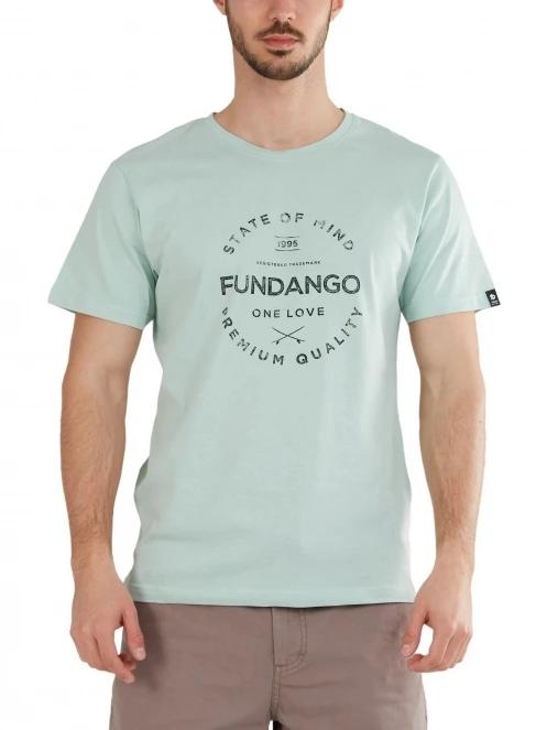 tricou cu maneci scurte pt. barbati Fundango Basic-T Logo 04 albastru deschis 2