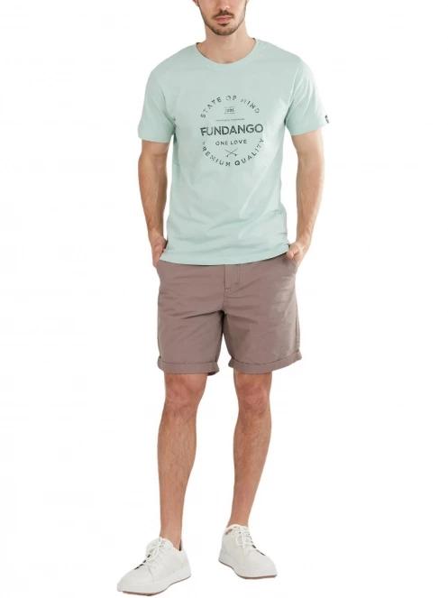 tricou cu maneci scurte pt. barbati Fundango Basic-T Logo 04 albastru deschis 4