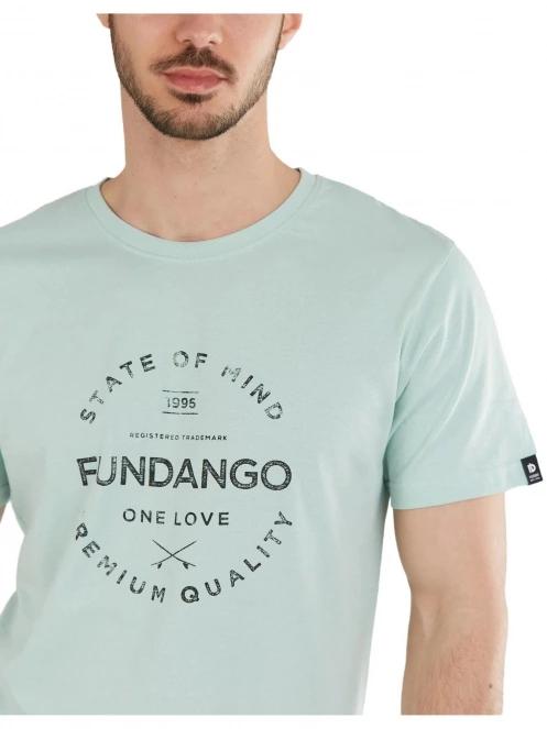 tricou cu maneci scurte pt. barbati Fundango Basic-T Logo 04 albastru deschis 5