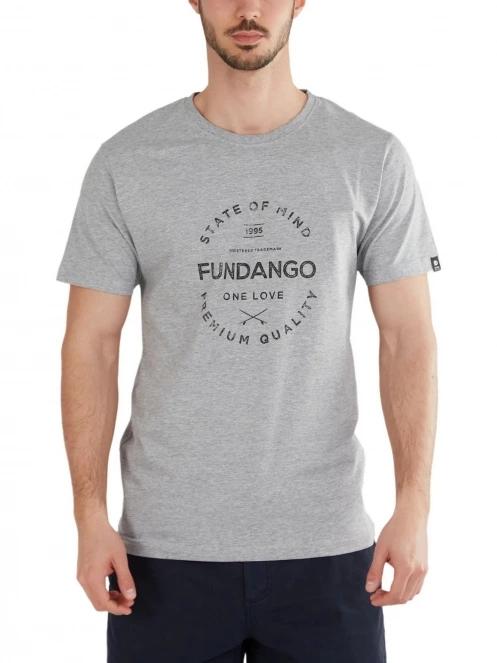 tricou cu maneci scurte pt. barbati Fundango Basic-T Logo 04 gri 2