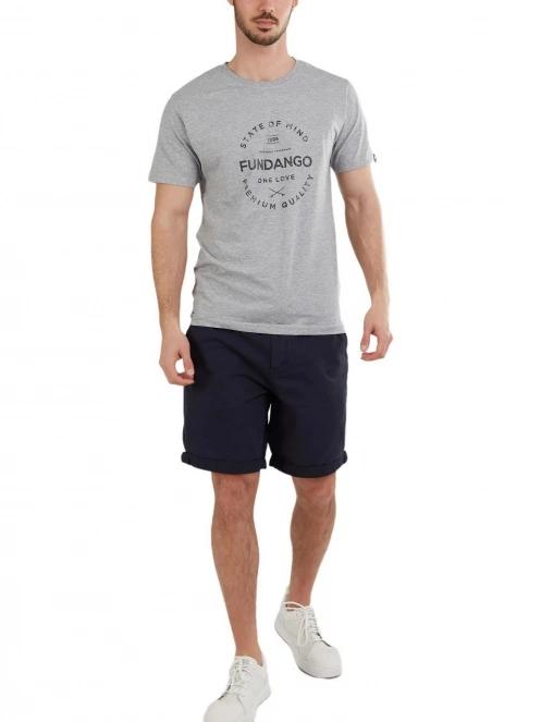 tricou cu maneci scurte pt. barbati Fundango Basic-T Logo 04 gri 4
