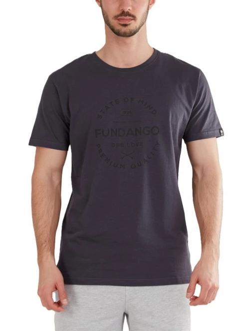 tricou cu maneci scurte pt. barbati Fundango Basic-T Logo 04 gri 2