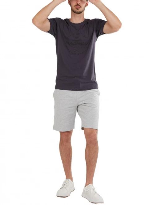 tricou cu maneci scurte pt. barbati Fundango Basic-T Logo 04 gri 4