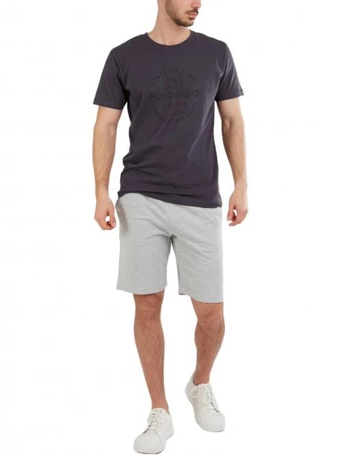 tricou cu maneci scurte pt. barbati Fundango Basic-T Logo 04 gri 5