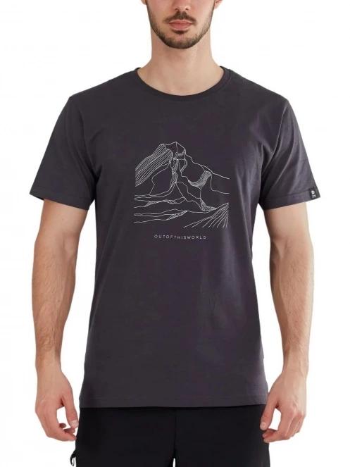 tricou cu maneci scurte pt. barbati Fundango Basic-T Logo 11 gri 2