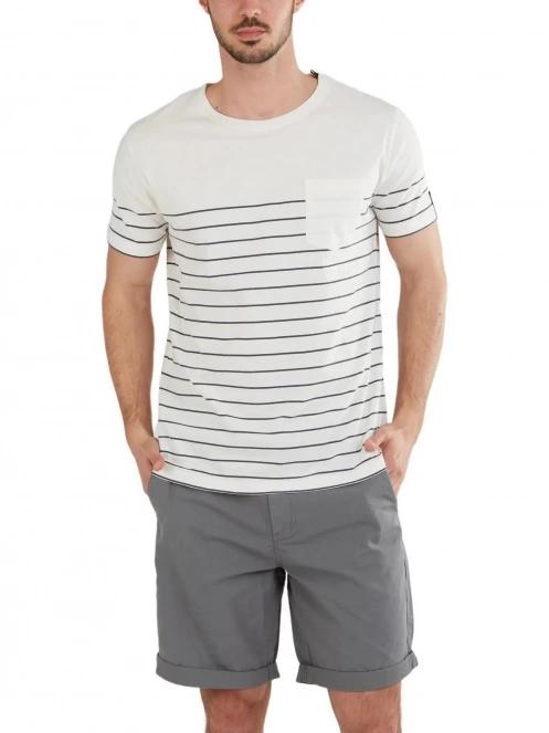 tricou cu maneci scurte pt. barbati Fundango Jaggy Pocket T-shirt alb 2