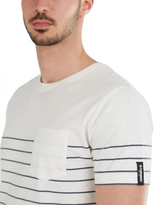 tricou cu maneci scurte pt. barbati Fundango Jaggy Pocket T-shirt alb 5