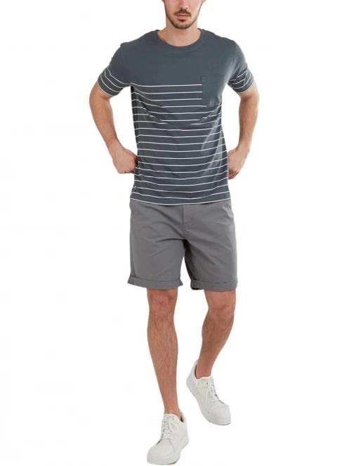 tricou cu maneci scurte pt. barbati Fundango Jaggy Pocket T-shirt gri 4