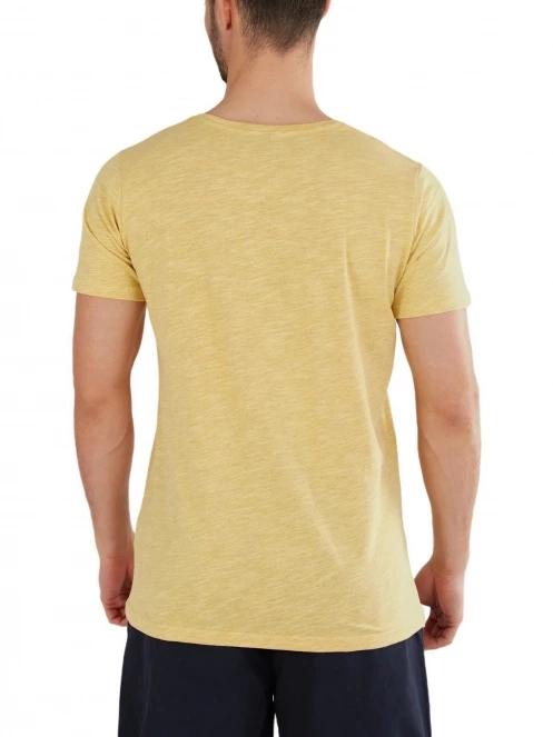 tricou cu maneci scurte pt. barbati Fundango Jaggy Structured T-Shirt galben 3
