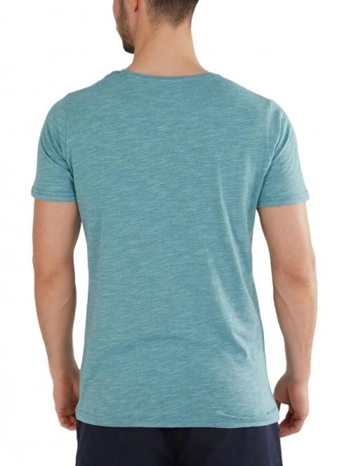 tricou cu maneci scurte pt. barbati Fundango Jaggy Structured T-Shirt albastru deschis 3