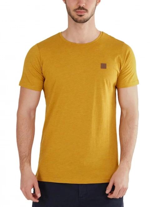 tricou cu maneci scurte pt. barbati Fundango Jaggy Structured T-Shirt galben 2
